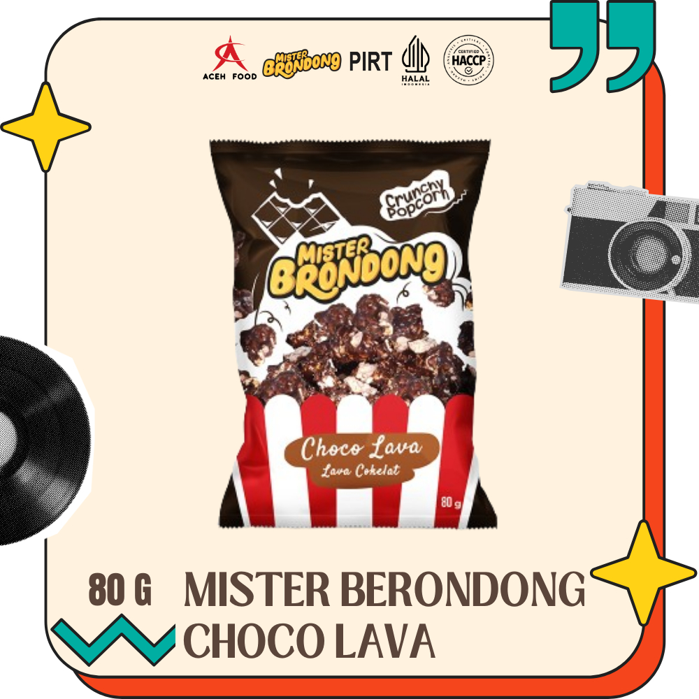 

Snack Cemilan Jagung Popcorn Coklat Mister Brondong Choco Lava | 80gr | Aceh Food