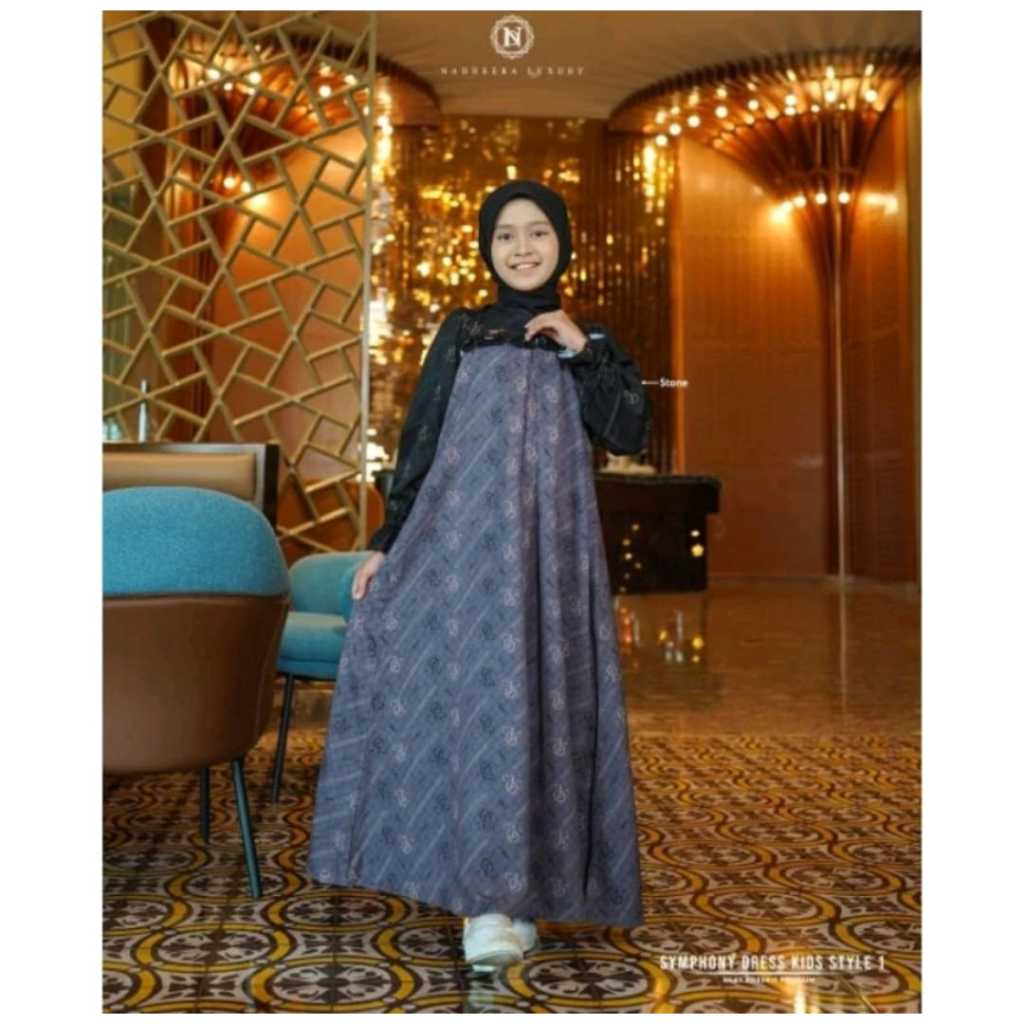 NADHEERA SYMPHONY DRESS KIDS STYLE 1 BY NADHEERA LUXURY GAMIS ANAK