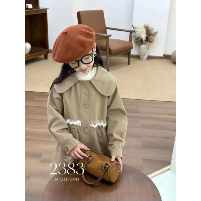 coat lengan renda anak premium import / mantel anak anak tanggung 5-11 thn
