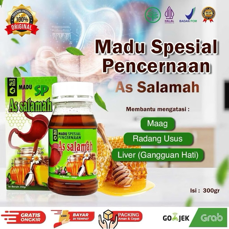 

(COD) Madu SP As Salamah Spesial Pencernaan 300gr Original BPOM | Herbal Atasi Gerd Maag Dan Liver
