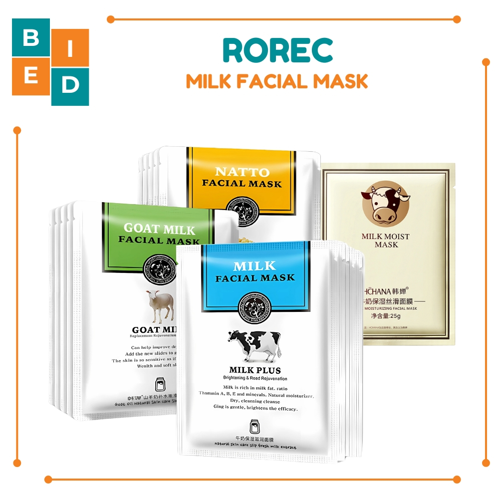 ROREC HCHANA Goat Milk Natto Plus Facial Sheet Mask RO001 | Bied.id