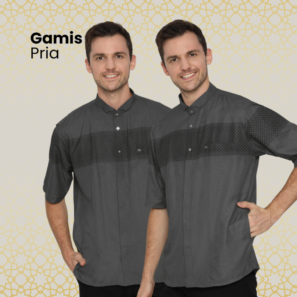 Baju Taqwa Lengan Pendek As Sahali Motif Polos Busana Muslim Oblong President - Gamis Pria