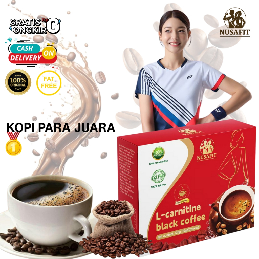 

[BISA COD + FREE ONGKIR] - KOPI HITAM L-Carnitine ARABIKA INSTAN - Isi 12 Sachet/Kotak, Kopi Hitam Murni Rendah Gula Bebas Lemak Praktis Hemat Instan - Kopi Original - Kopi L-carnitine untuk Diet