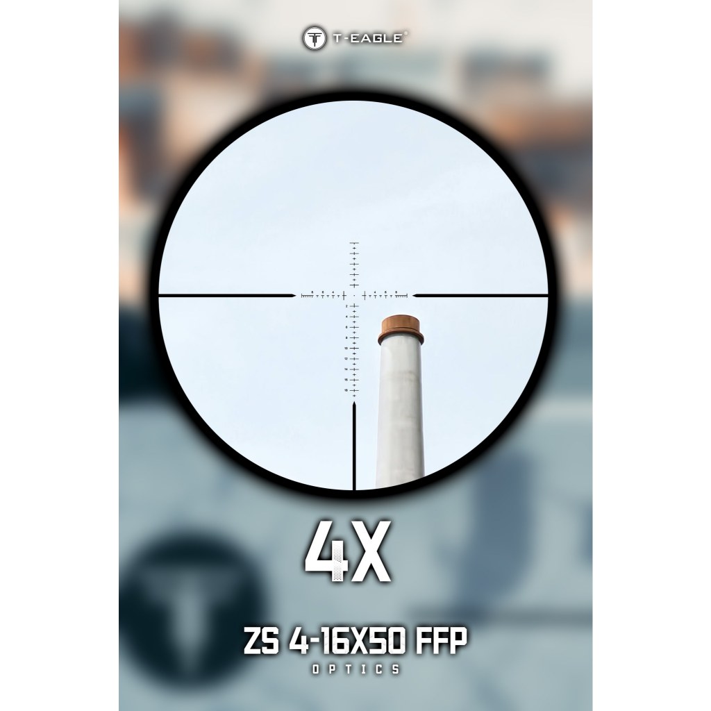 Lyn Teleskop T-Eagle Zs 4-16X50 Ir Ffp Mrad Zero Stop Titik Tengah Nyala