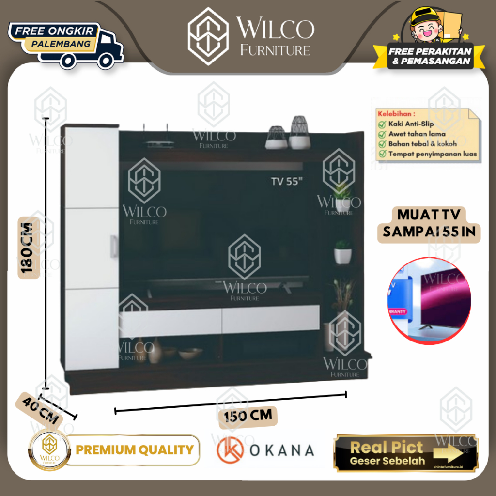 Lemari Hias TV Okana | Meja TV Minimalis Mewah | Buffet Tv Murah Palembang