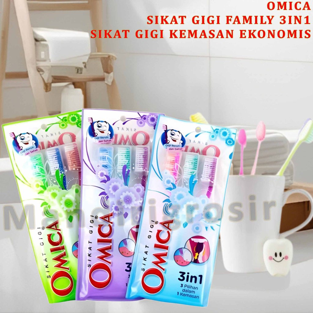 Sikat Gigi Kemasan Ekonomis * Sikat Gigi Omica * Sikat Gigi Family 3in1 * Isi 3pcs