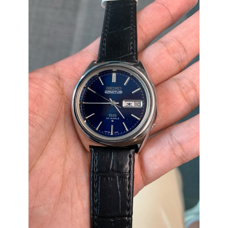 Seiko 5 Actus SS 23 Jewels Blue Dial automatic Ref 6106-7520 mulus, jam tangan vintage watch