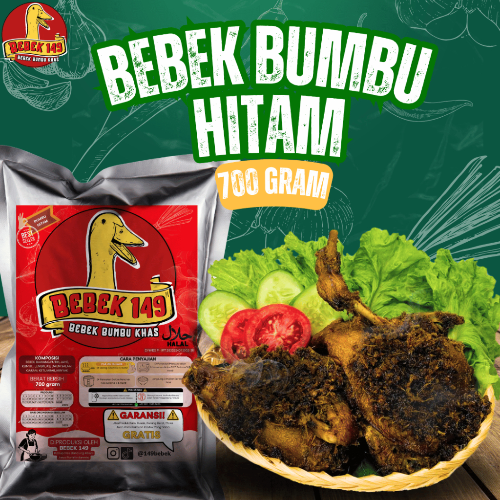 

BARU! - Bebek 149 - Bebek Dua Porsi 300gr (Bumbu Hitam)