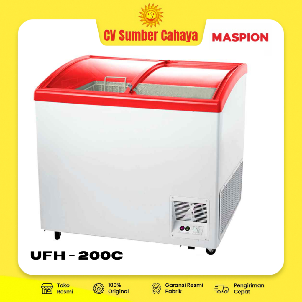 Maspion Chest Freezer Sliding Glass 200 Liter Uchida UFH-200C FK UFH 200C FK