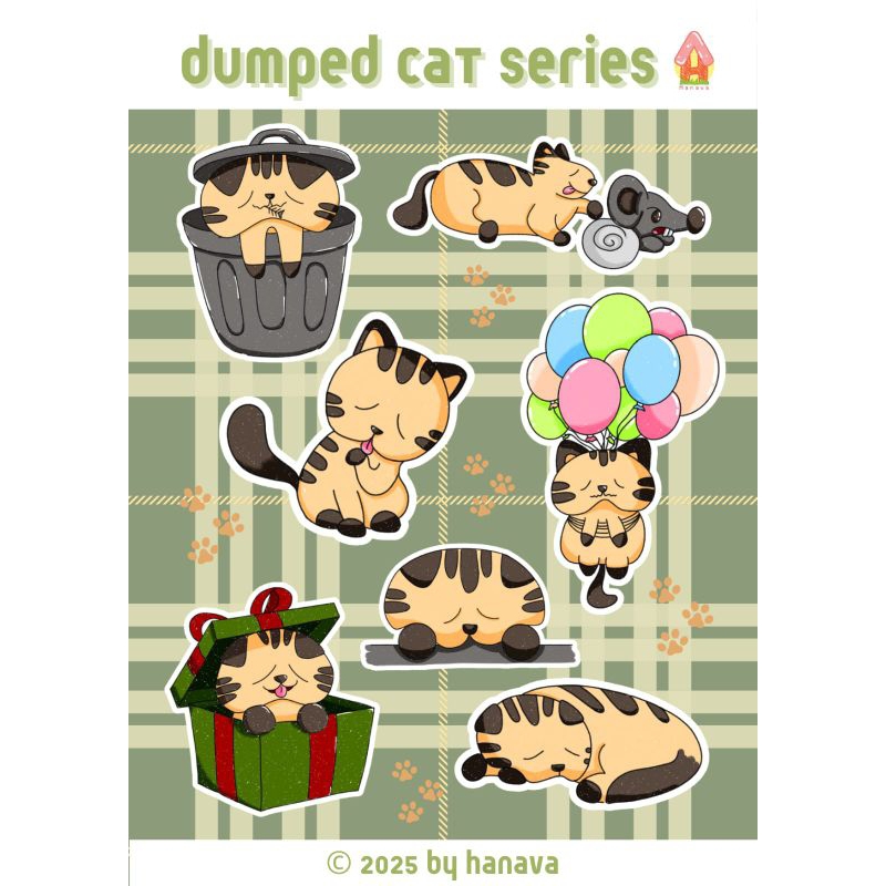 

Dumped Cat Series Sticker by Hanava cocok untuk buku Journal atau hiasan