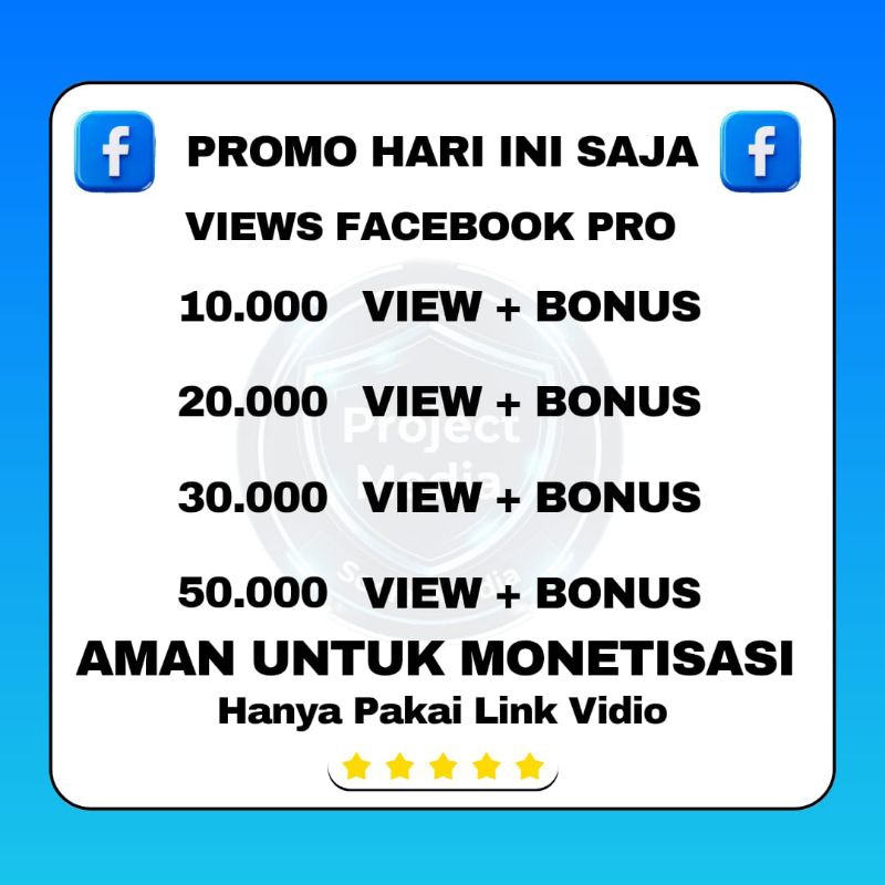 Promo Hari Ini View Facebook Pro View Facebook Vidio/Reels View Facebook