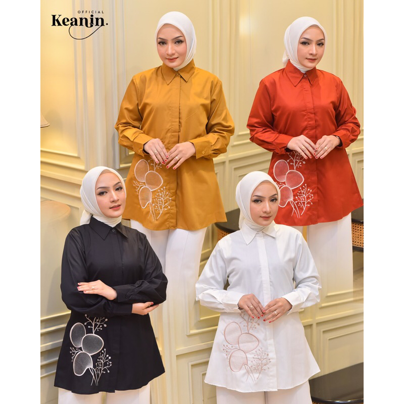 KEMEJA ANGGREK BLOUSE ALIYA BLOUSE ODELIA SHIRT , KEMEJA SALUR DI BORDIR PREMIUM BU DISIKO