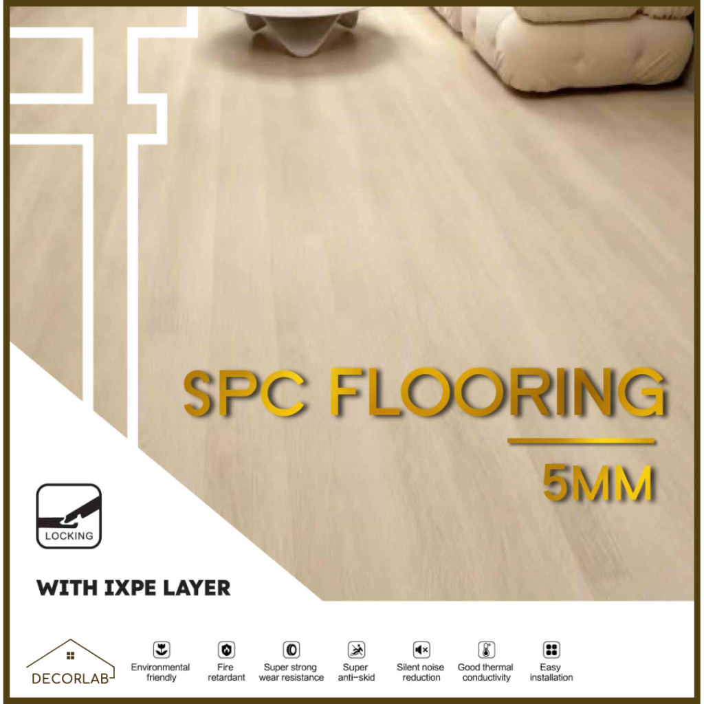 AKIRA SPC 5mm - SPC Flooring - Lantai Kayu Click - SPC Click - Lantai Vinyl