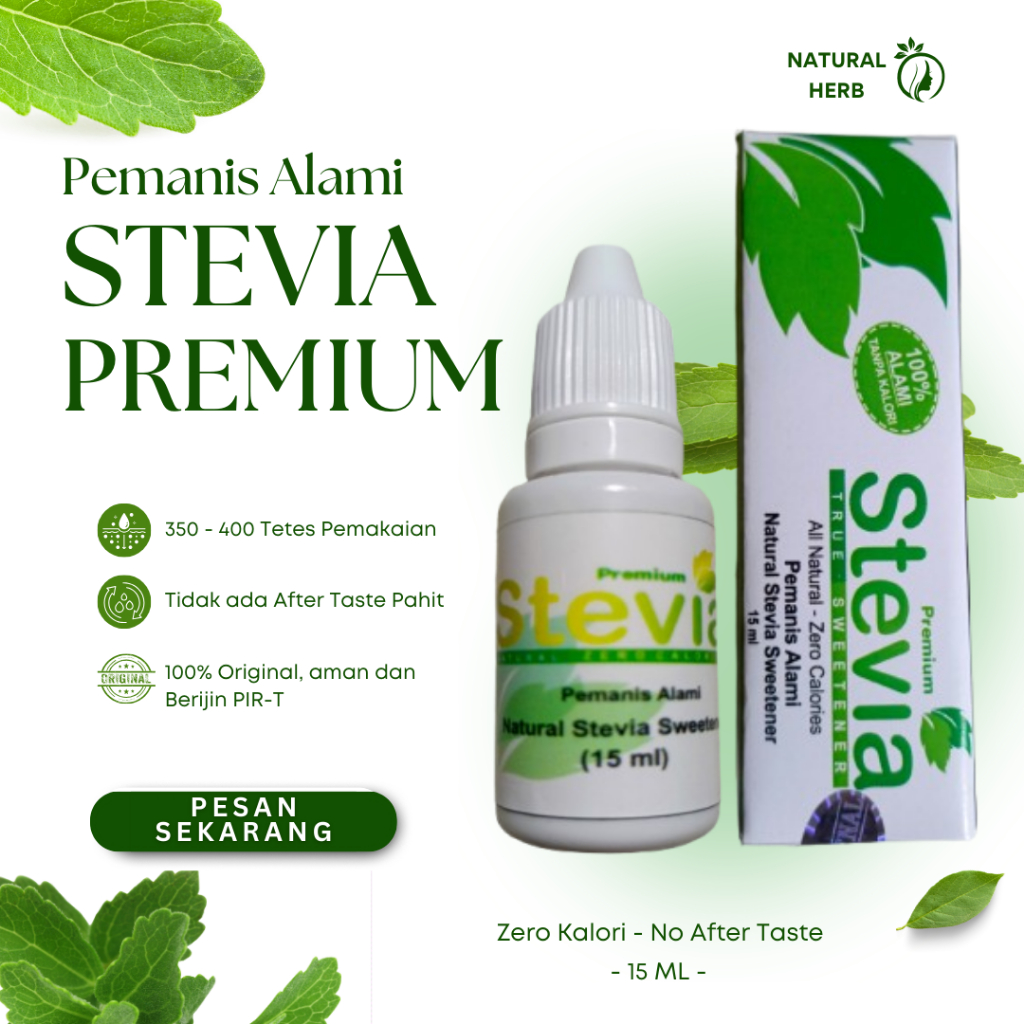 

PROMO!! STEVIA PREMIUM 15ML PEMANIS ALAMI DIET ORIGINAL