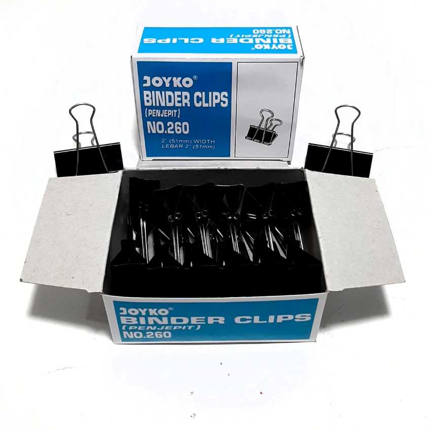 

Harga Grosir ( 12 kotak/ 144pcs ) Binder Clip/Penjepit JOYKO No.260 ORIGINAL
