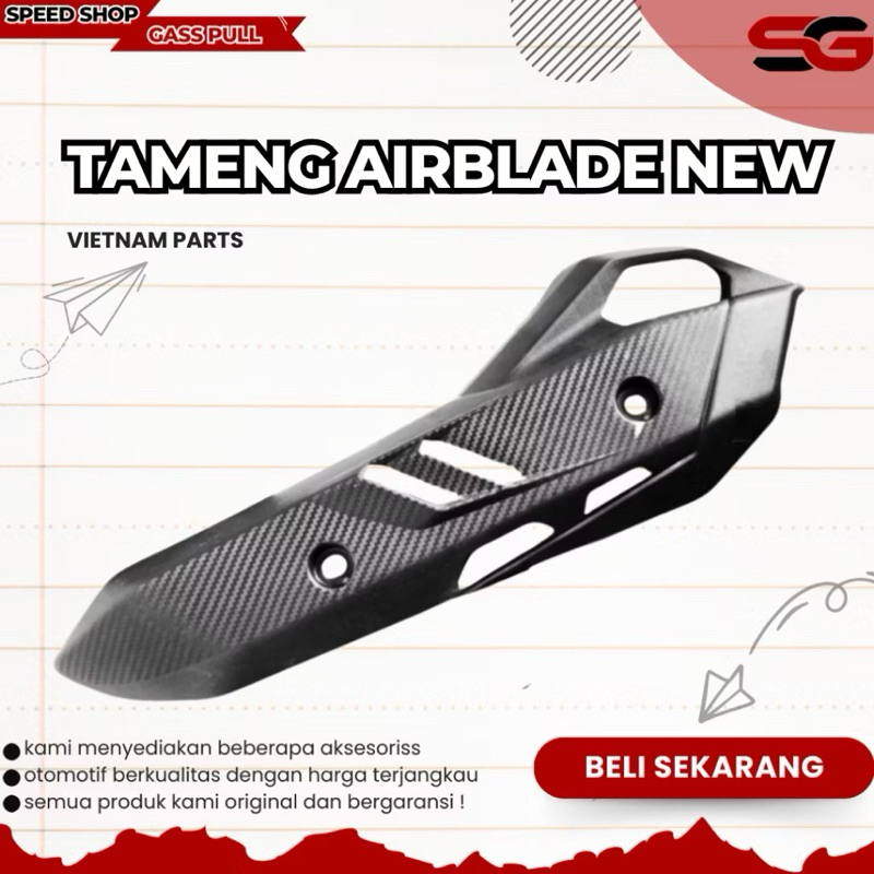 TERMURAH PELINDUNG KNALPOT TUTUP TAMENG COVER KNALPOT AIRBLADE CARBON  VIETNAM PNP VARIO 125 150 PCX
