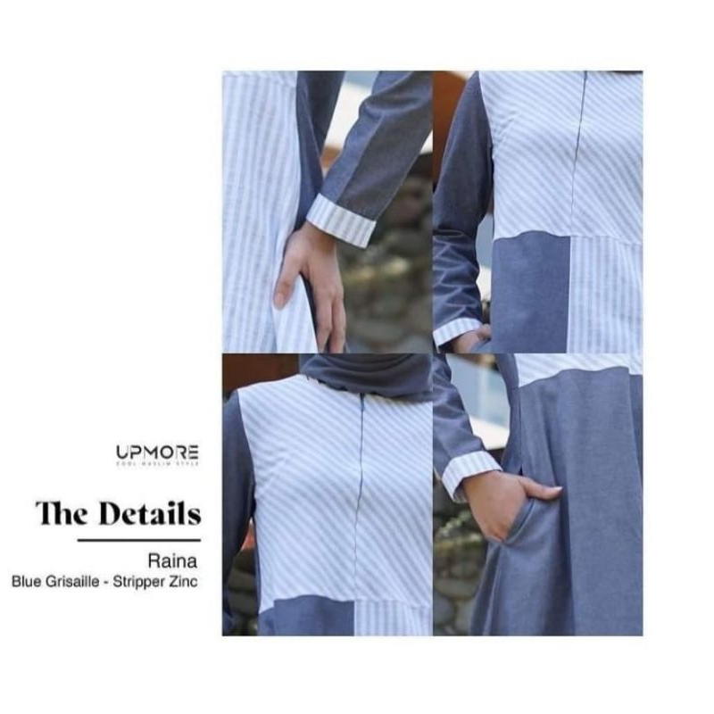 Upmore Raina Grey Gamis Remaja Dewasa Wanita Muslim Kekinian