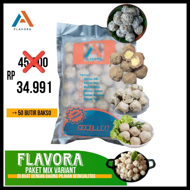 

Flavora bakso mix variant premium 500gr | isi -+50pc