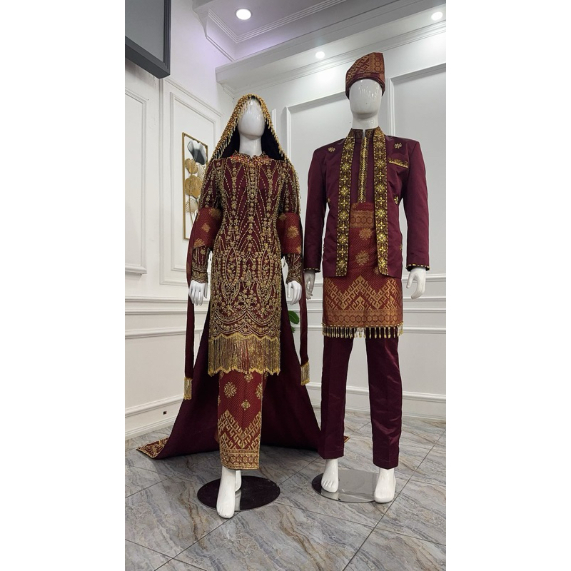 TERLARIS COUPLE BAJU PENGANTIN KOTO GADANG MINANG/GAUN PENGANTIN MODERN /GAUN DRESS WEDDING MEWAH