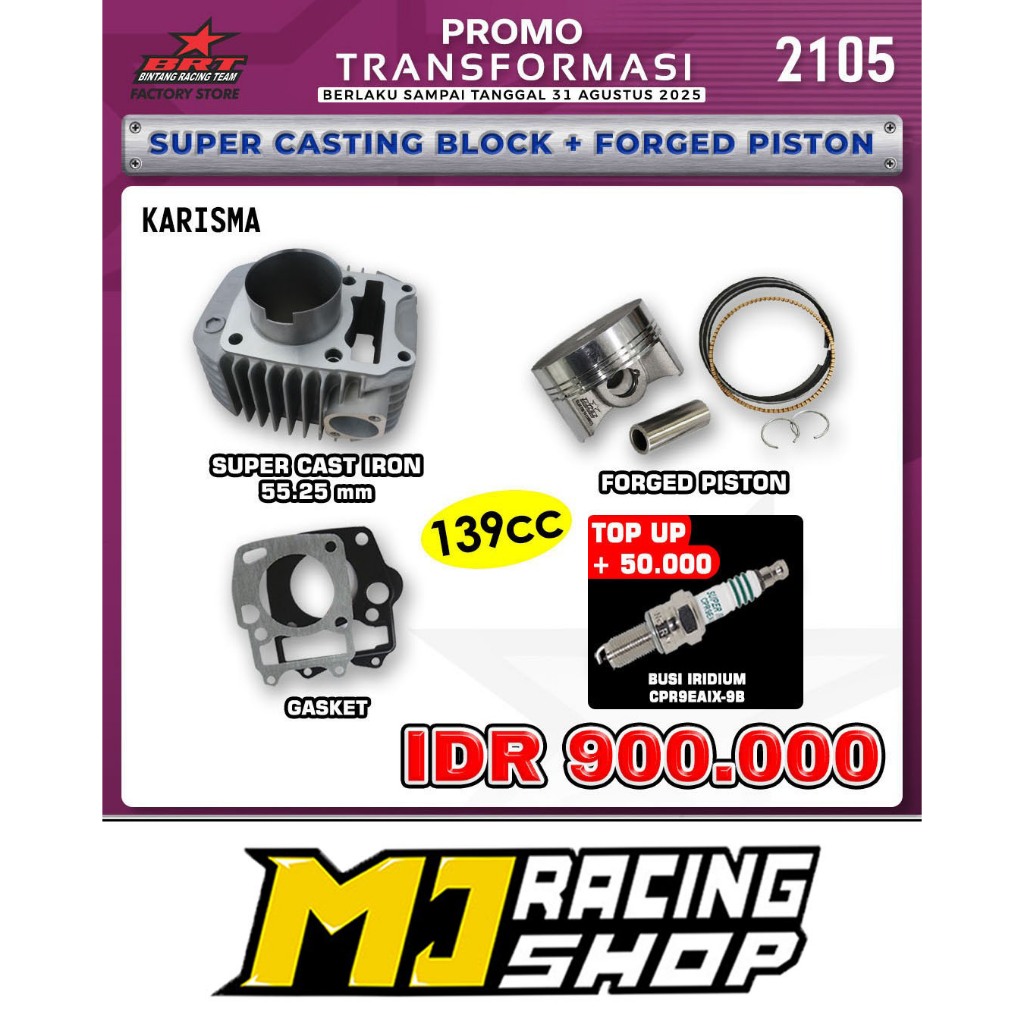 BLOK PISTON BRT KARISMA / SUPRA X 125 KARBU KPH 55,25mm SUPER CASTING BLOCK FORGED PISTON