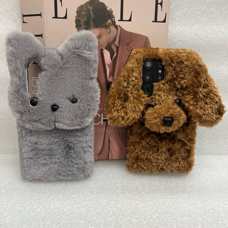Casing HP Silikon Bulu Tebal Model Poodle dan Kucing untuk Berbagai Tipe Ponsel dan