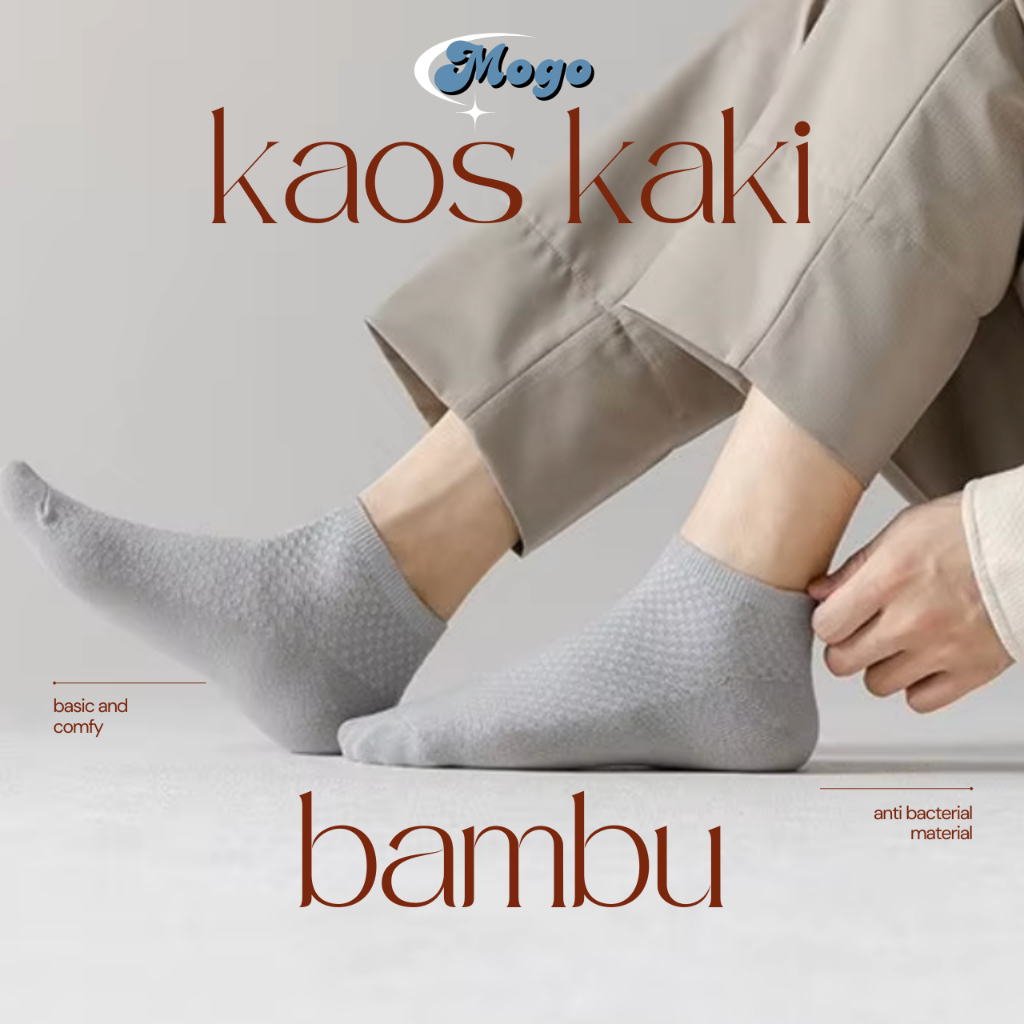 Kaos Kaki Anti Bau Pendek Panjang Bambu KKB1A Mogo Premium Kaus Kaki Formal Kerja Kantor Sekolah Ser