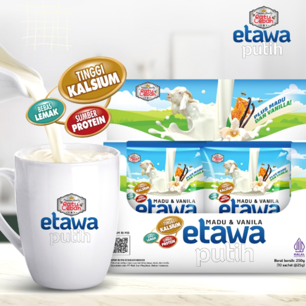 

Susu Kambing Etawa Ratu Lebah | Madu Jahe | Madu Vanilla Isi 10 Sachet BPOM