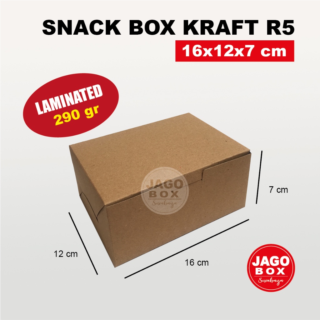 KOTAK DOS BOX SNACK KUE R5 KRAFT 16x12x7 cm SAMBUNG
