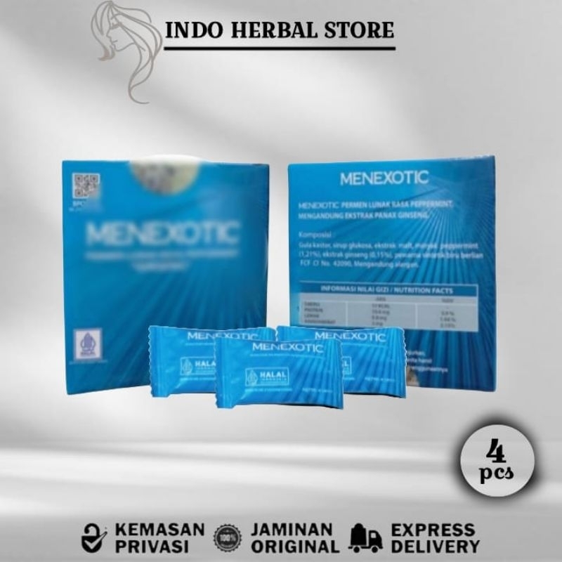 Permen Pria Menxotic|Mense Xotic|Mens Exotic|MeneXotic Original Candy Stamina 1 Kotak Isi 4pcs