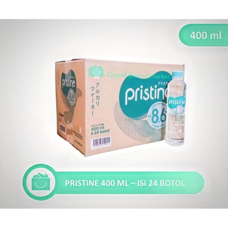

[1 karton isi 24×400ml] Pristine Air Mineral Sehat PH tinggi 8,6+