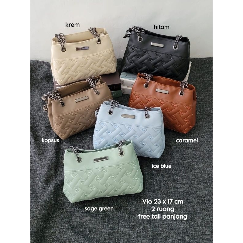 GrosirTas.Tamslimeshop Premium Vio Tas Selempang Wanita Simple Tali Rantai Import