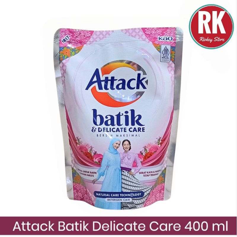 Attack Batik Care 400 ml - Botol 500 ml / Attack Batik Deterjen Cair Refill 400ml - Botol 500ml