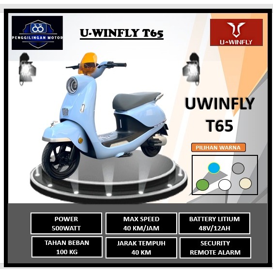 NEW SEPEDA LISTRIK U-WINFLY T65 LITHIUM BATTERAY GARANSI RESMI U-WINFLY