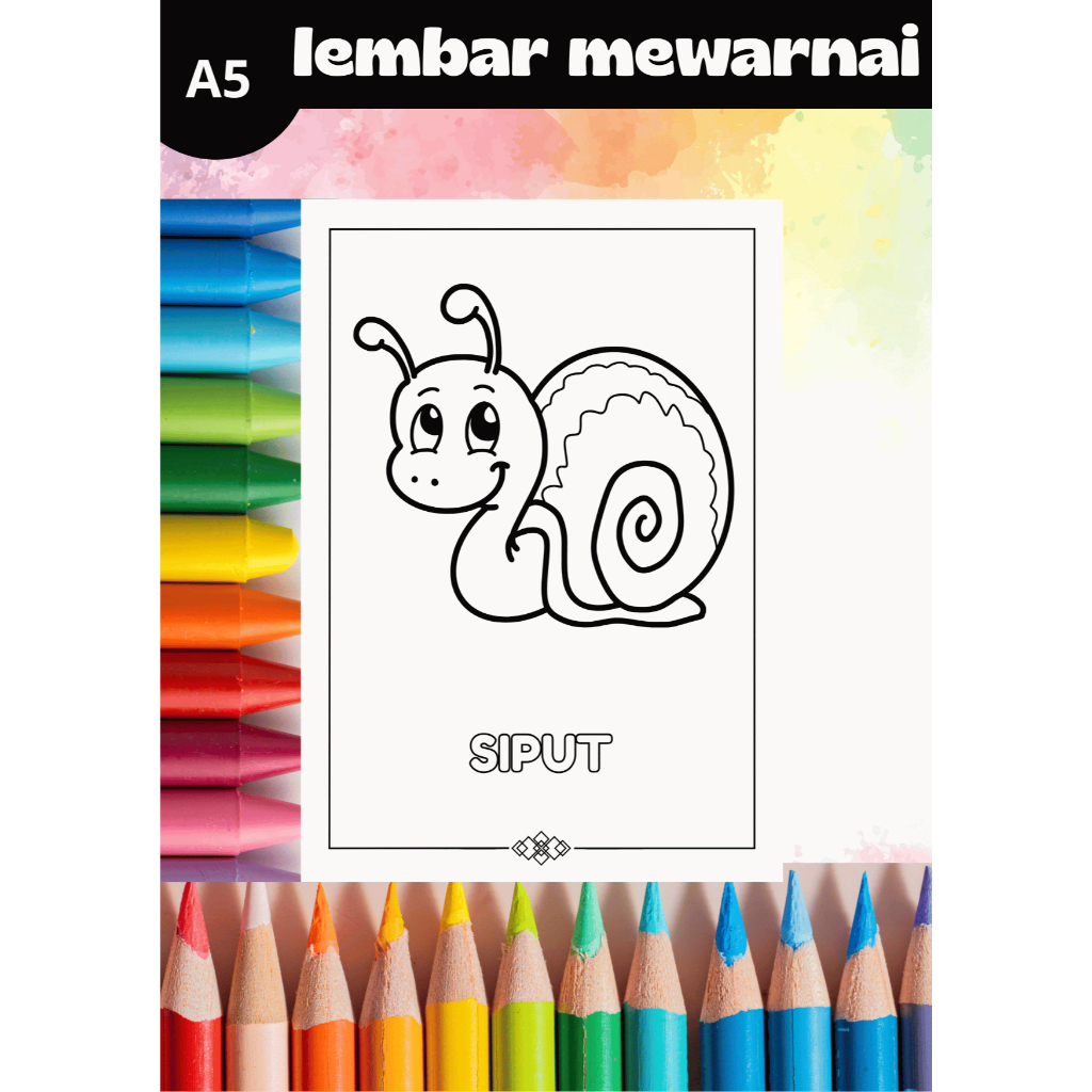 

CB-15 Lembar Gambar Mewarnai Hewan Untuk Anak TK SD PAUD Kertas HVS 100gr Bukan Buku Mewarnai