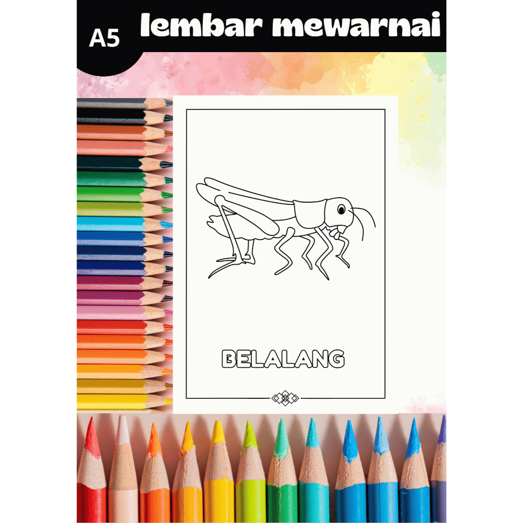 

CB-18 Lembar Gambar Mewarnai Hewan Untuk Anak TK SD PAUD Kertas HVS 100gr Bukan Buku Mewarnai