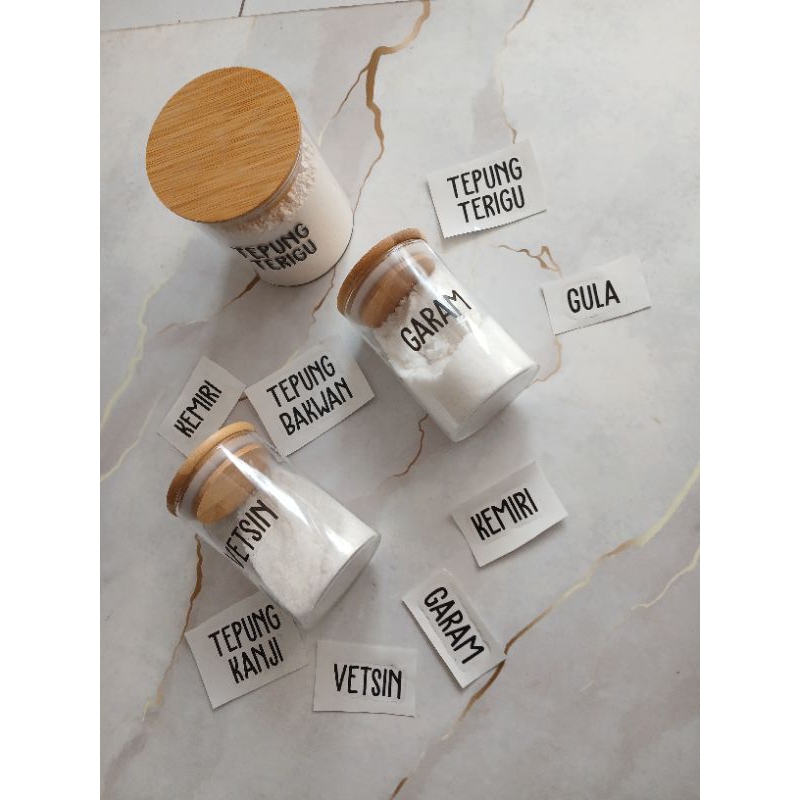 

Stiker Label Nama Bumbu Dapur Transparan - kitchenware