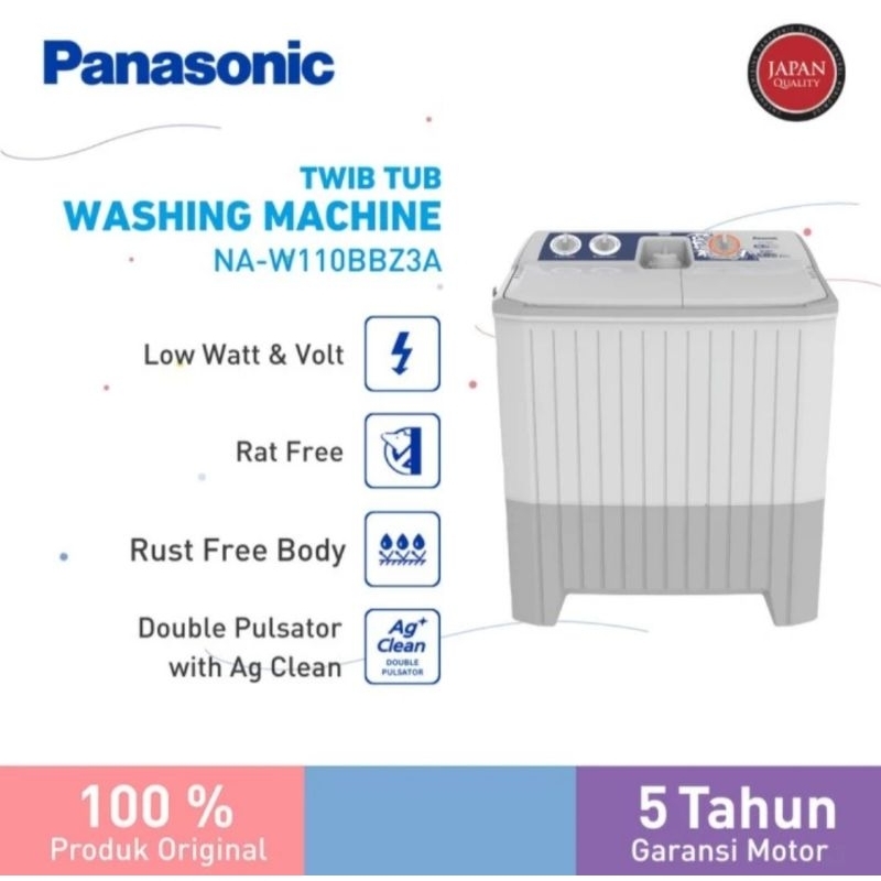 PANASONIC MESIN CUCI 2 TABUNG 11KG NAW-110BB