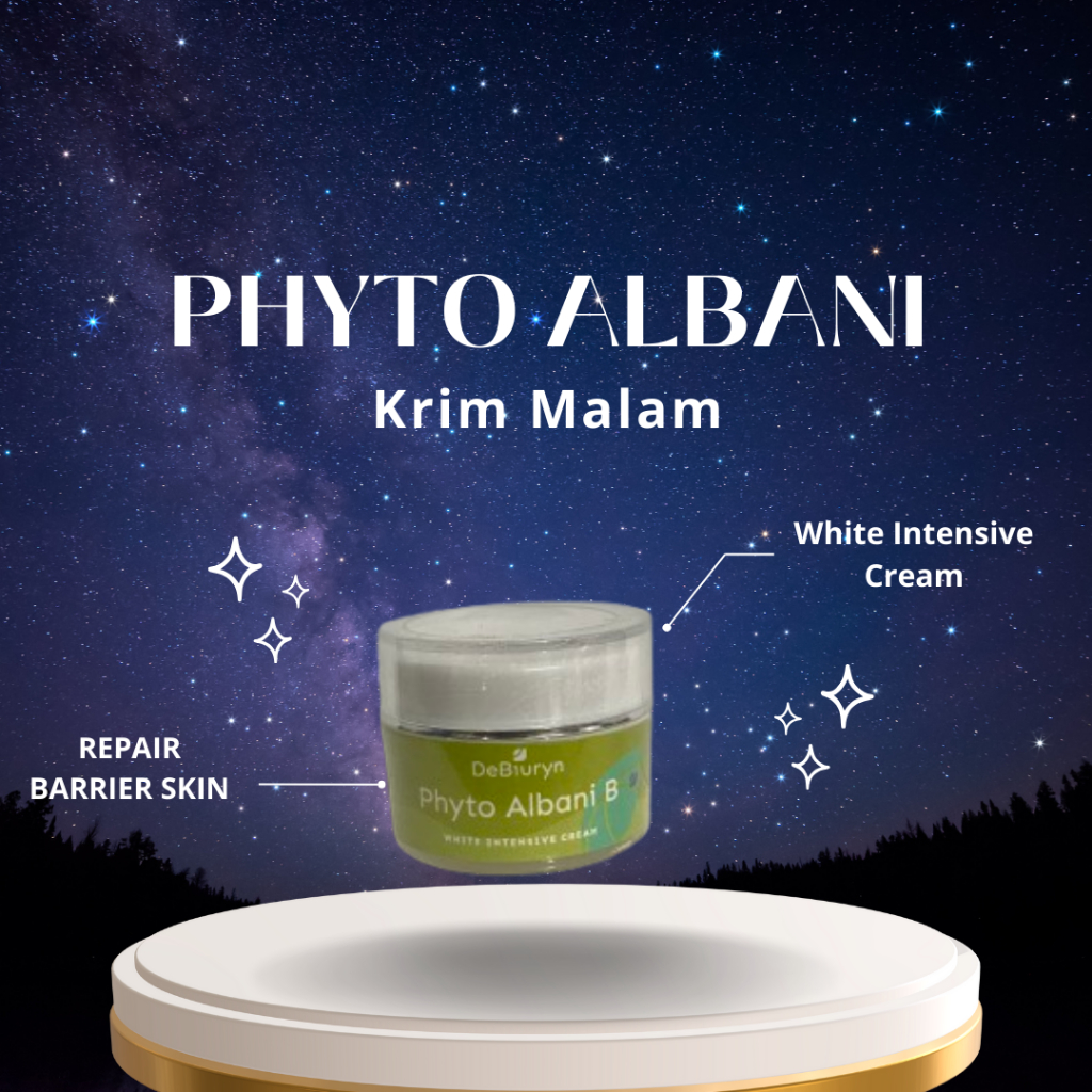 DeBiuryn Phyto Albani B Whitening Night Cream 10gr – Krim Malam Untuk Cerahkan Kulit