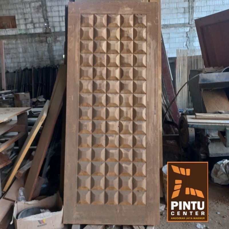Pintu Solid Engineering Wood Ukir CNC Pintu aDoor Pintu Center