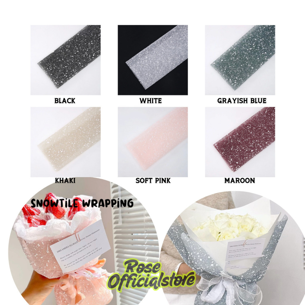 FLOWER WRAPPING SNOW TILE KAIN TILE SALJU ECER PER 1 GULUNG PEMBUNGKUS BUKET BUNGA (1 gulung)