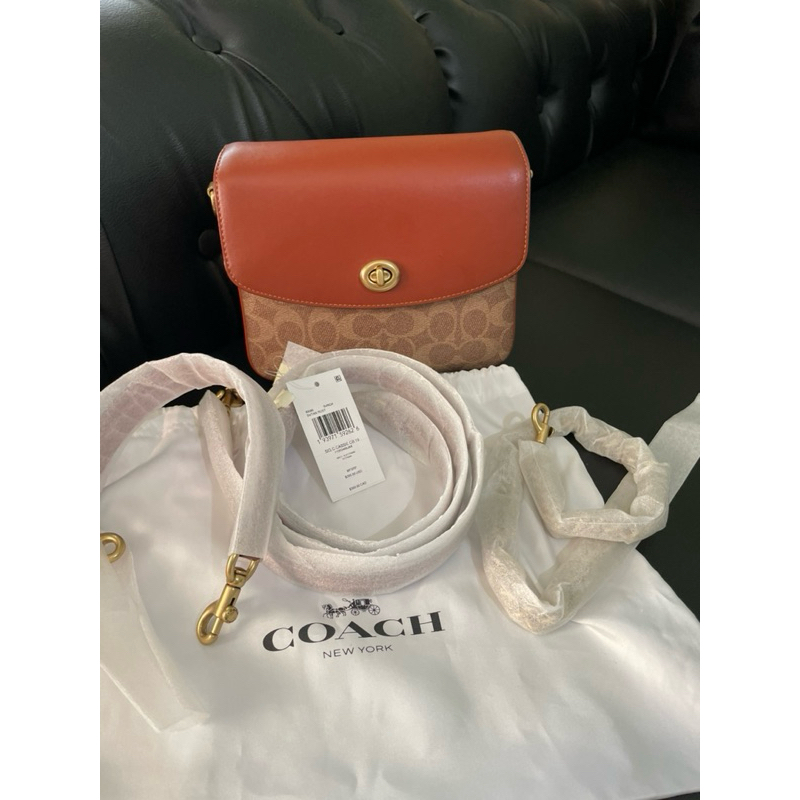 preloved coach cassie 19 sign tan rust