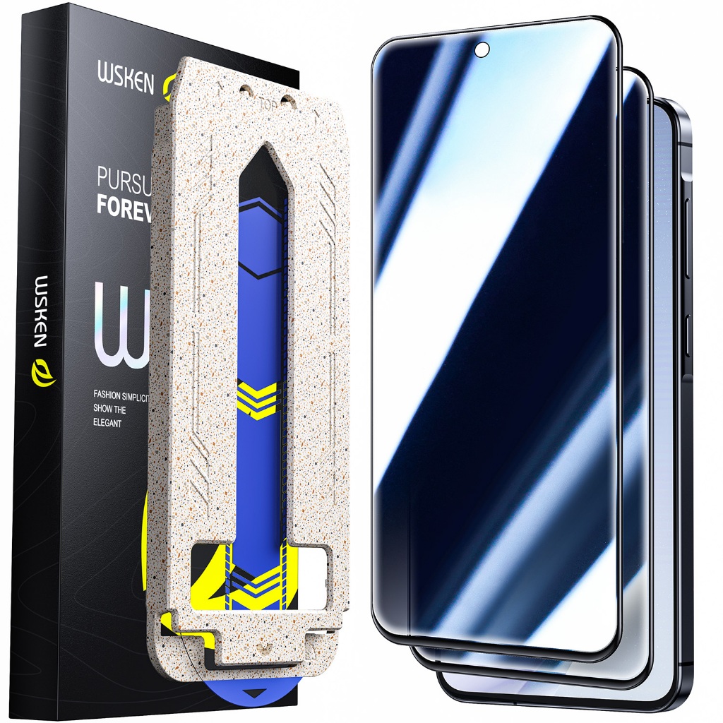 Wsken Samsung A55 A56 S24FE Tempered Glass Cakupan Penuh HD Cakupan Penuh Anti-Ledakan Anti-Intip An