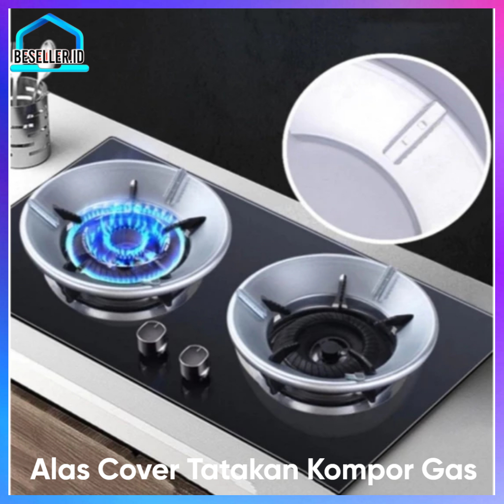 BSid Alas Cover Tatakan Kompor Gas Penghemat Gas Anti Angin Alas Kompor Anti Slip Alumunium