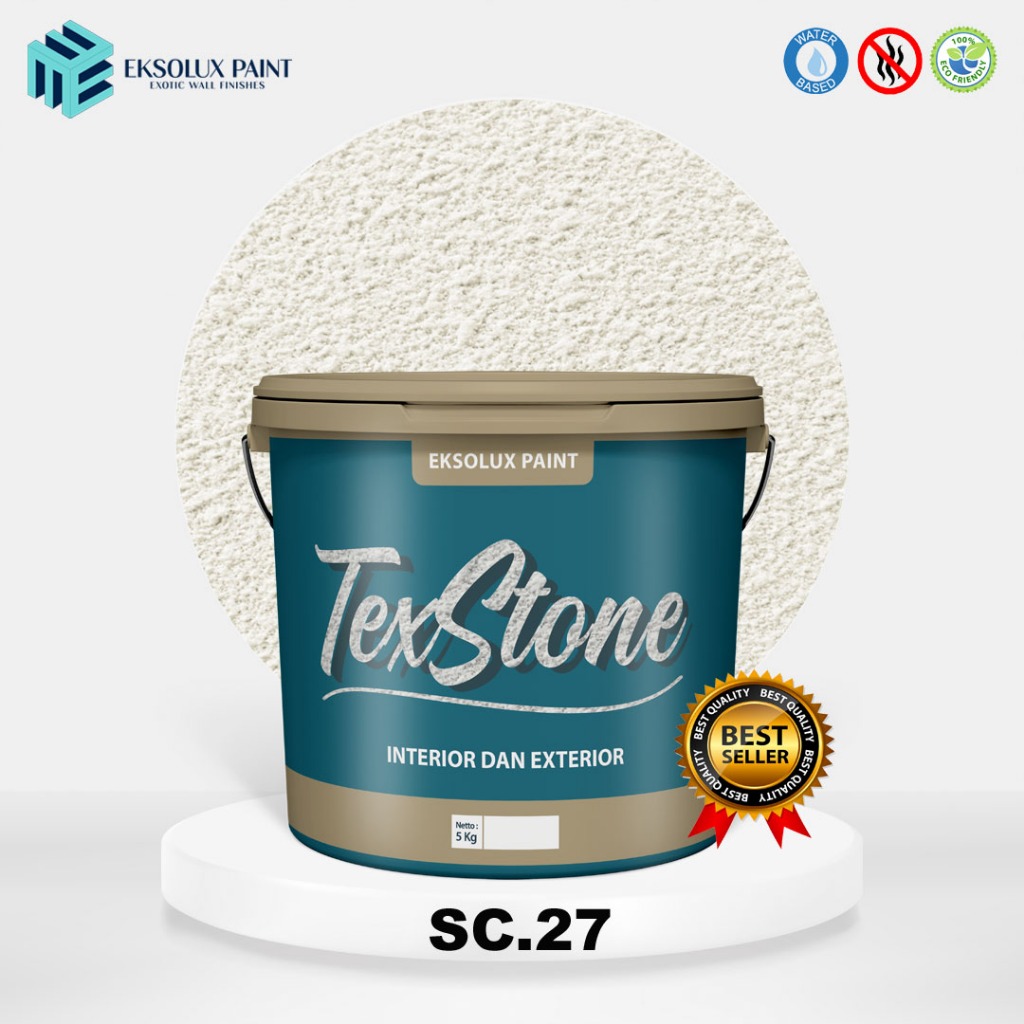 Cat Dinding Tekstur Pasir TEXSTONE Motif Kamprot Kemasan 5 Kg - Cat Texture Pasir