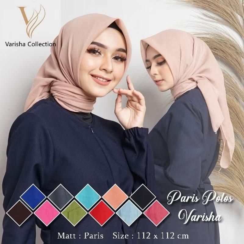 Segiempat Paris Jadul VARISHA Kerudung Paris Polos