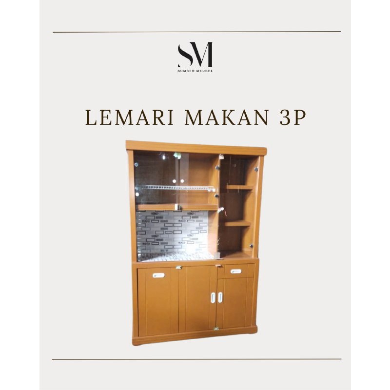 LEMARI MAKAN 3P FULL KACA TP