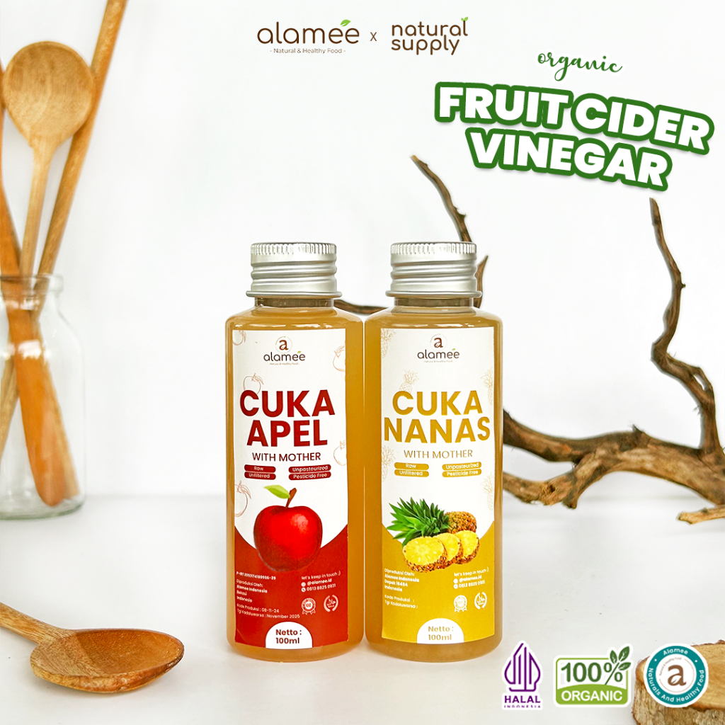

ALAMEE Cuka Apel Nanas Original Vinegar With Mother Premium Organik Pine Apple Cider Vinegar