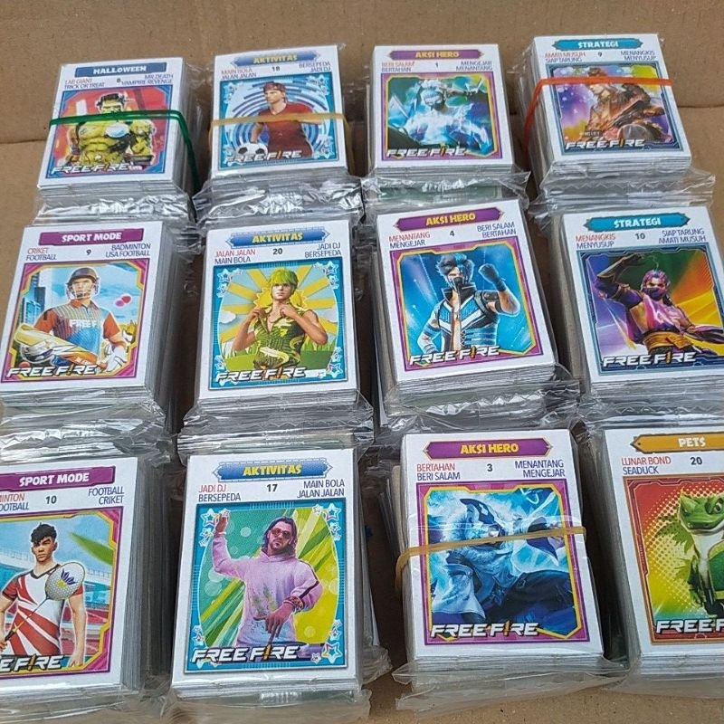 Grosir 12 sachet Mainan Kartu FF DG Kwartet Wartet Free Fire