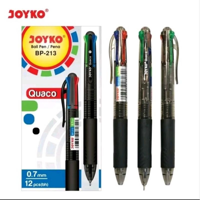 

Bolpen Joyko Gp-213 Quaco 4 Warna 0.7 Mm Stationery - Pena ,Pulpen,Bolpoin Joyko Quaco Bolpen 4 Warna Tinta Hitam Merah Biru hijau
