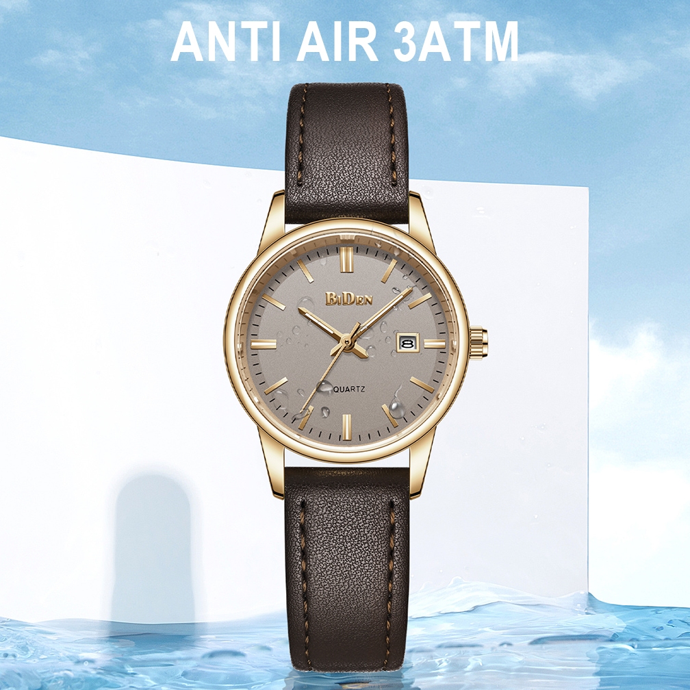 Premium Biden Jam Tangan Wanita Anti Air Fashion Luminous Tali Kulit 2031L